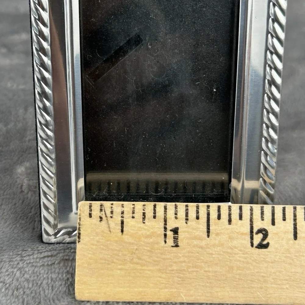 Vintage 2 X 3 Picture Frame Silvertone Easel Back Horizontal Or Vertical Display